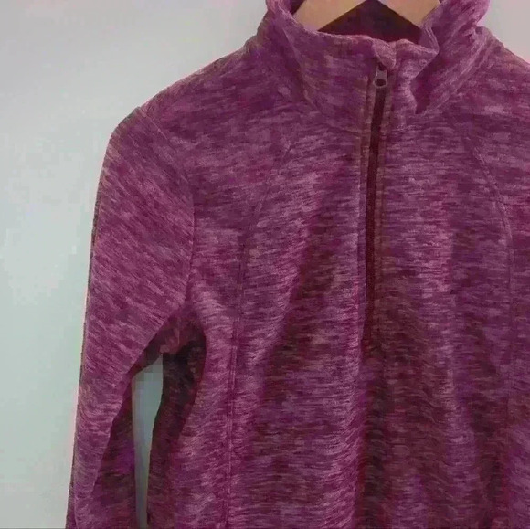 ST. JOHN'S BAY | Women's Deep Ruby Fuchsia Pullover Fleece Sweater - Picture 2 of 3